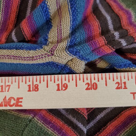 Vtg Ralph Lauren Chaps Linen Stripe Open Waterfall Cardigan Size M Southwestern - Picture 7 of 8